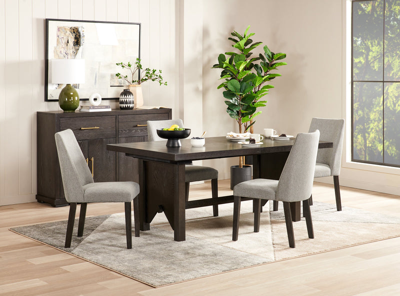 Emery Dining Chair with Polyester Fabric - Charcoal