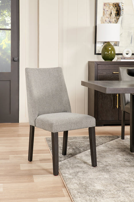 Emery Dining Chair with Polyester Fabric - Charcoal