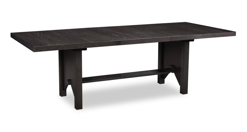 Emery Dining Table with 72-96\"W Extension, Wood - Black