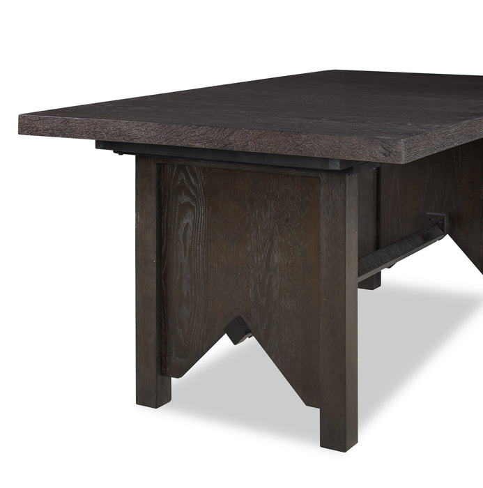 Emery Dining Table with 72-96\"W Extension, Wood - Black