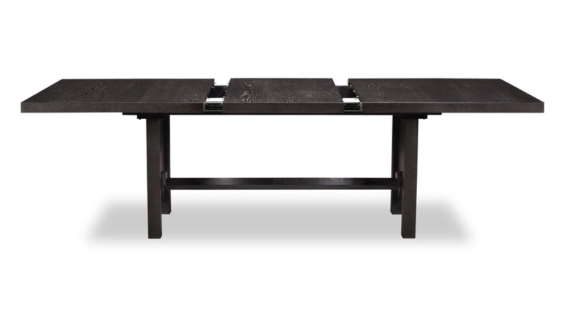 Emery Dining Table with 72-96\"W Extension, Wood - Black