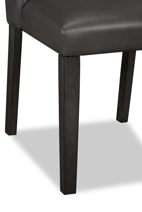 Emery Dining Chair with Vegan-Leather Fabric - Brown