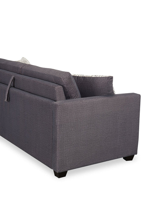Made in Canada Everlee 76.5\" Microsuede Queen-Size Sofa Bed with Memory Foam and Two Accent Pillows - Grey
