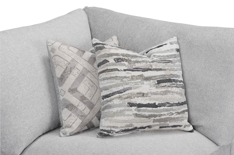 Scott Living Evolve Modular 5-Piece Linen-Look Fabric Sectional with Feather Down Cushions - Grey