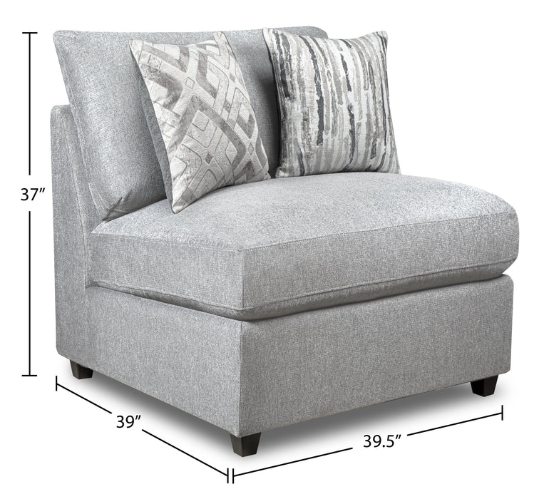Scott Living Evolve Modular 5-Piece Linen-Look Fabric Sectional with Feather Down Cushions - Grey