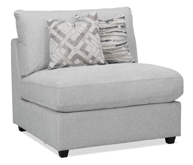 Scott Living Evolve Modular 39.5\" Linen-Look Fabric Armless Chair with Feather Down Cushions - Grey