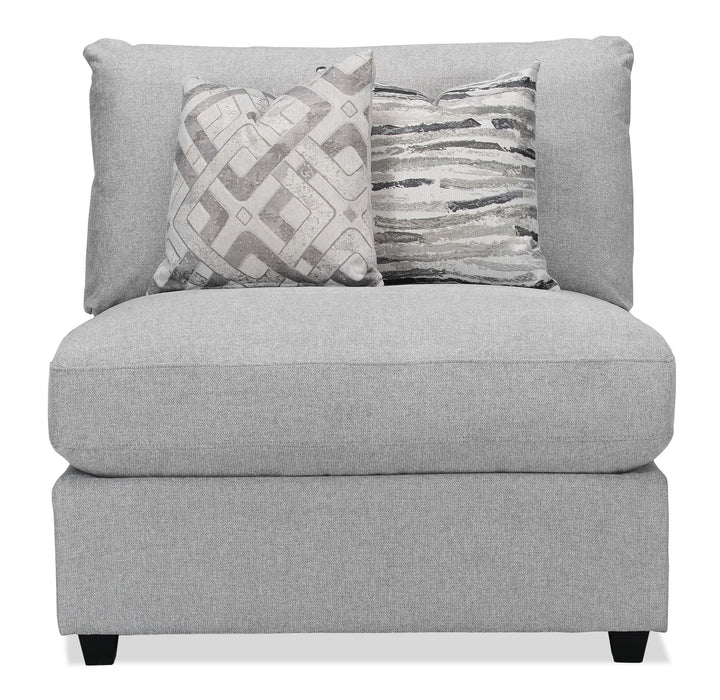 Scott Living Evolve Modular 39.5\" Linen-Look Fabric Armless Chair with Feather Down Cushions - Grey