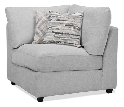 Scott Living Evolve Modular 39.5" Linen-Look Fabric Corner Chair with Feather Down Cushions - Grey | Fauteuil modulaire en coin Evolve de Scott Living de 39,5 po en tissu d’apparence lin avec coussins en duvet et plumes - gris clair