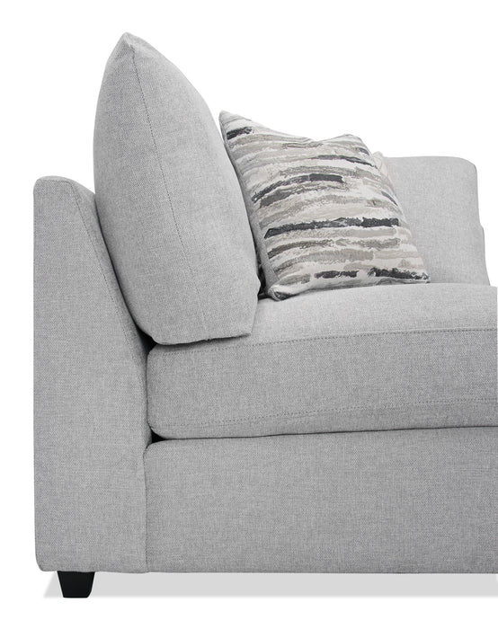 Scott Living Evolve Modular 39.5\" Linen-Look Fabric Corner Chair with Feather Down Cushions - Grey