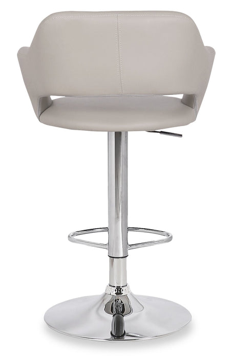 Finn Barstool with Swivel & Adjustable Seat, Vegan Leather Fabric, Metal - Beige