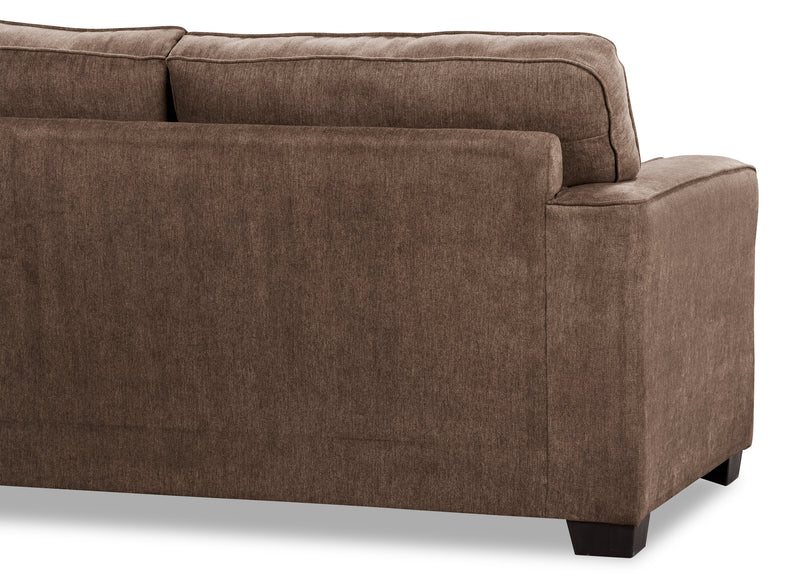 Made in Canada Fiona 74\" Chenille Fabric Full-Size Sofa Bed with Track Arms - Mocha Brown