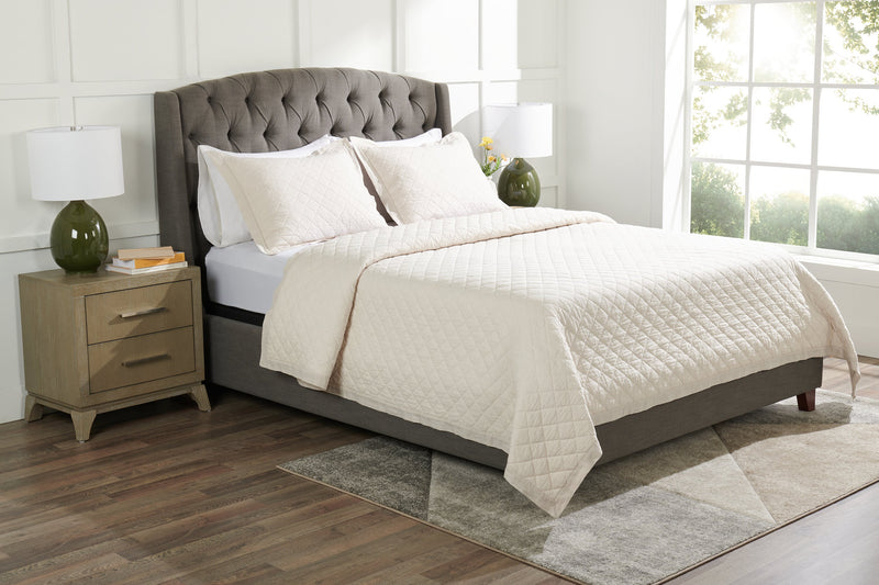 Flaxseed Cove 3-Piece Queen Quilt Set - Natural Linen