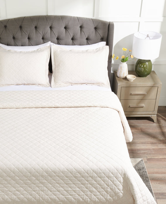 Flaxseed Cove 3-Piece Queen Quilt Set - Natural Linen