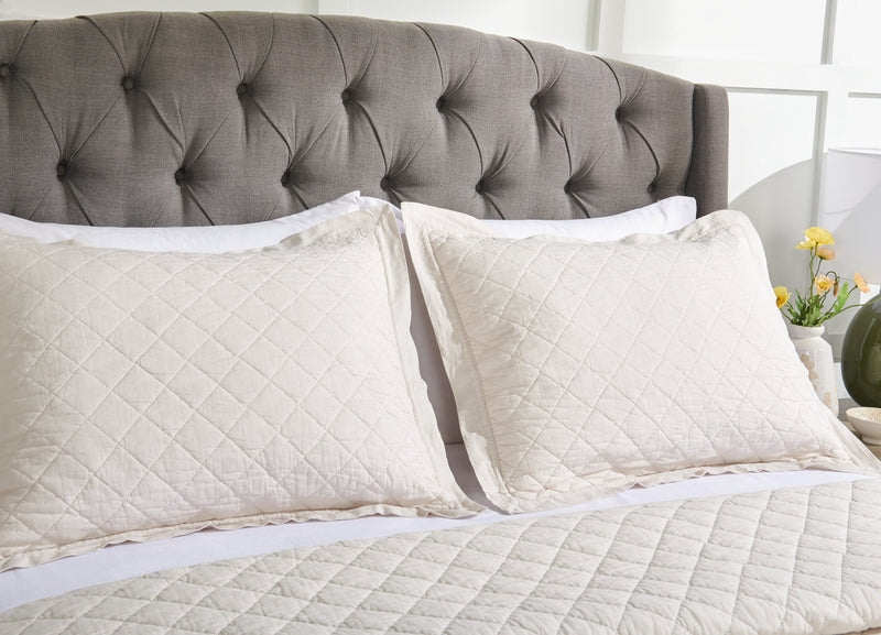 Flaxseed Cove 3-Piece Queen Quilt Set - Natural Linen