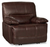 Franco 42.5\" Genuine Leather Zero Gravity Power Reclining Chair with USB Port - Brown