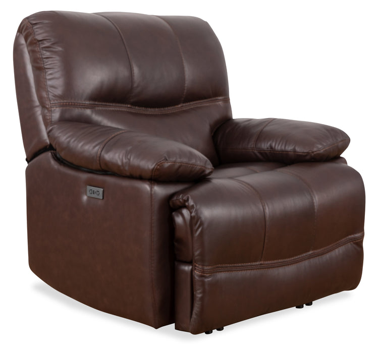 Franco 42.5\" Genuine Leather Zero Gravity Power Reclining Chair with USB Port - Brown