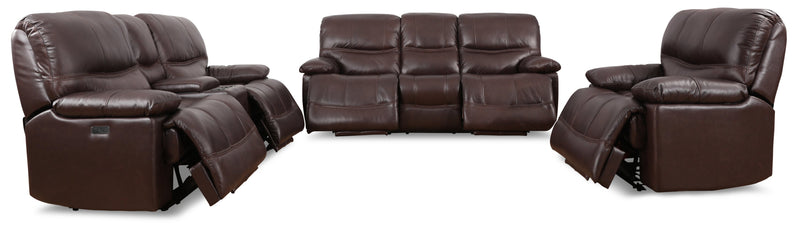 Franco 42.5\" Genuine Leather Zero Gravity Power Reclining Chair with USB Port - Brown
