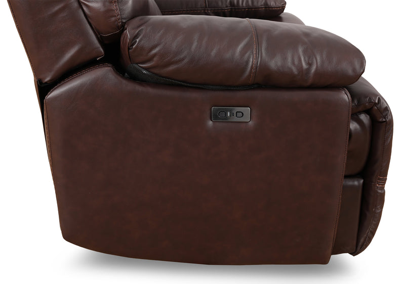 Franco 42.5\" Genuine Leather Zero Gravity Power Reclining Chair with USB Port - Brown