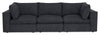 Fusion Modular 116.92\" Charcoal Grey Chenille Fabric Sofa with Removable Feather Down Back Cushions
