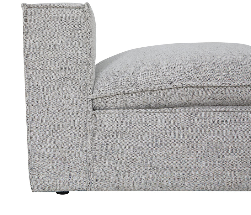 Fusion Modular 33.46\" Silver Grey Chenille Fabric Armless Chair with Removable Feather Down Cushion