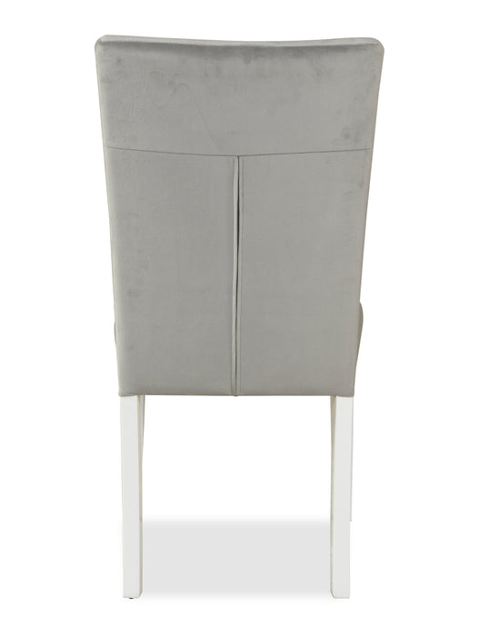 Garbo Dining Chair with Velvet Fabric, Wood - Grey