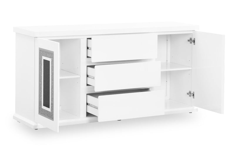 Garbo Dining Server with Storage, Glam,  64\"W - White