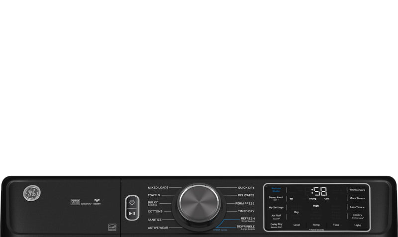 GE 5.8 Cu. Ft. Front-Load Washer and 7.8 Cu. Ft. Electric Dryer with Steam and Built-In Wi-Fi