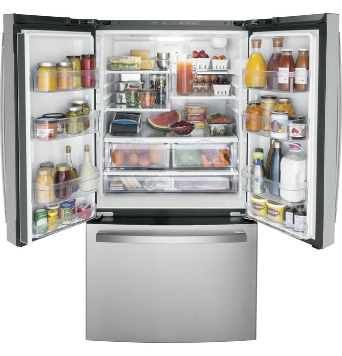 GE 36\" 21.9 Cu. Ft. Counter-Depth French-Door Refrigerator - Stainless Steel - GWE22JYMFS