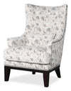 Haden 30\" Chenille Fabric Accent Chair with Wood Base and Nailhead Trim - Angelou Linen Multicolour
