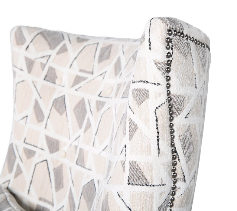 Haden 30\" Chenille Fabric Accent Chair with Wood Base and Nailhead Trim - Angelou Linen Multicolour