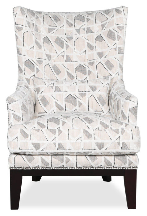 Haden 30\" Chenille Fabric Accent Chair with Wood Base and Nailhead Trim - Angelou Linen Multicolour