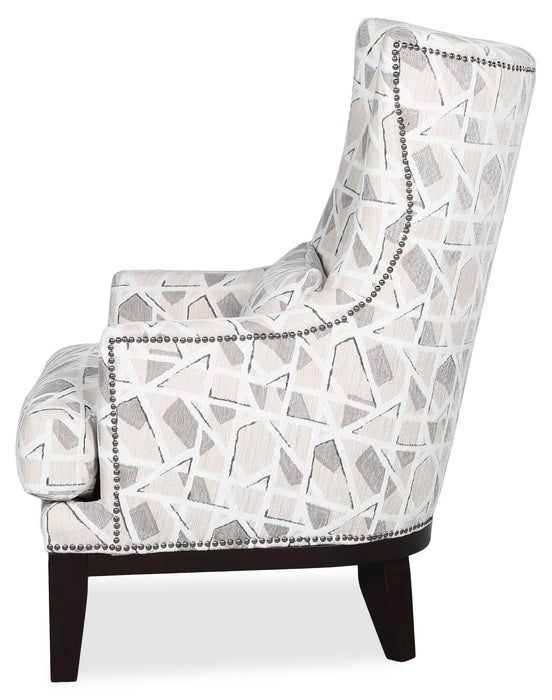 Haden 30\" Chenille Fabric Accent Chair with Wood Base and Nailhead Trim - Angelou Linen Multicolour
