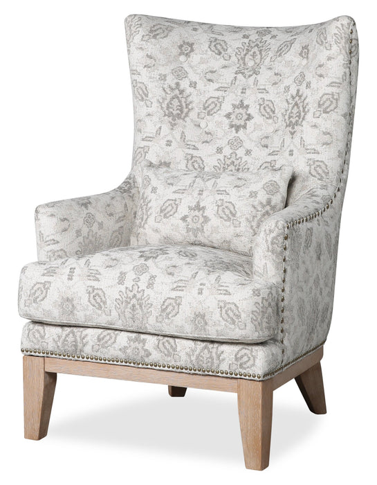 Haden 30\" Chenille Fabric Accent Chair with Wood Base and Nailhead Trim - Limbu Mint Multicolour