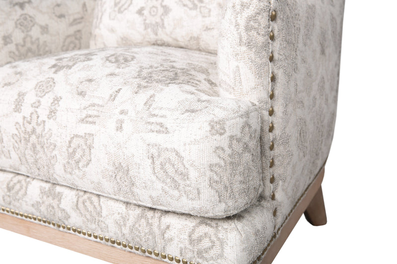 Haden 30\" Chenille Fabric Accent Chair with Wood Base and Nailhead Trim - Limbu Mint Multicolour