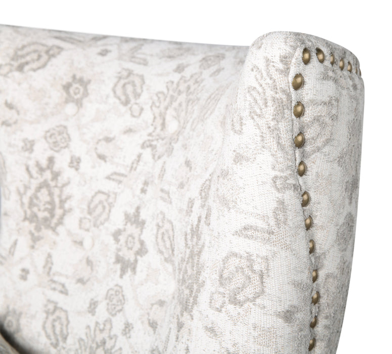 Haden 30\" Chenille Fabric Accent Chair with Wood Base and Nailhead Trim - Limbu Mint Multicolour