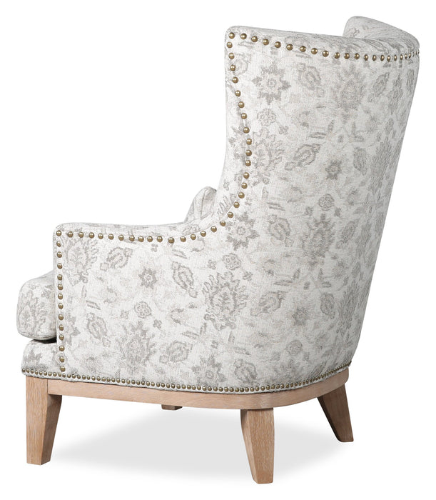 Haden 30\" Chenille Fabric Accent Chair with Wood Base and Nailhead Trim - Limbu Mint Multicolour