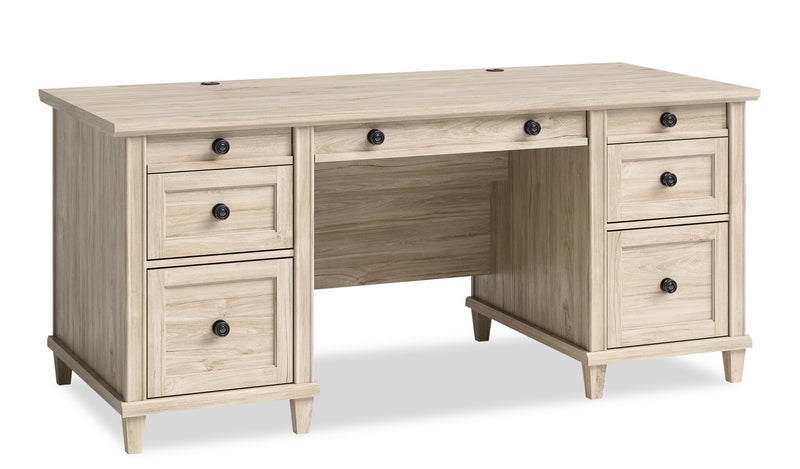 Hammond 67.56\" Commercial Grade Executive Office Desk with 7-Drawers - Chalk Oak