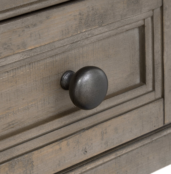 Hanson 50” Traditional Pine Coffee Table with Storage and Casters - Dovetail Grey