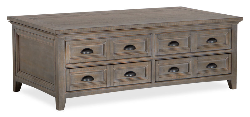 Hanson 50” Traditional Pine Lift Top Coffee Table with Storage and Casters - Dovetail Grey