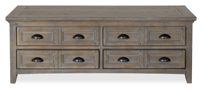 Hanson 50” Traditional Pine Lift Top Coffee Table with Storage and Casters - Dovetail Grey