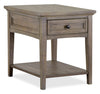 Hanson 20” Traditional Pine End Table with Storage - Dovetail Grey
