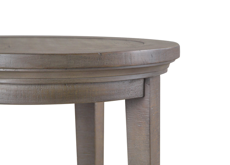 Hanson 18” Round Traditional Pine End Table - Dovetail Grey
