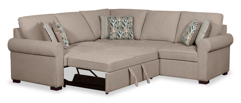 Scott Living Haven 2-Piece Left-Facing Chenille Fabric Sleeper Sectional - Taupe