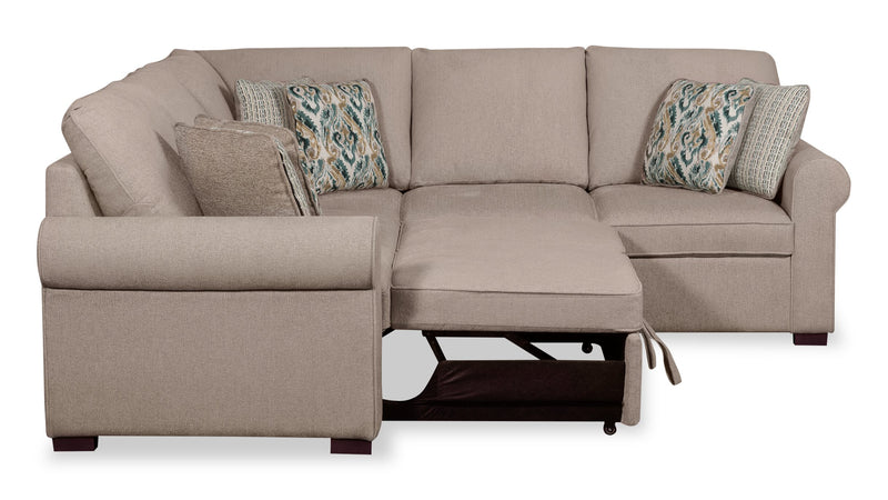 Scott Living Haven 2-Piece Left-Facing Chenille Fabric Sleeper Sectional - Taupe