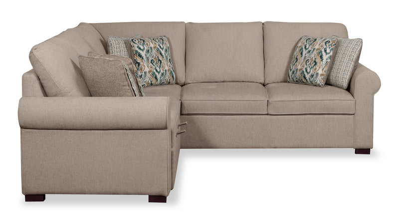 Scott Living Haven 2-Piece Left-Facing Chenille Fabric Sleeper Sectional - Taupe