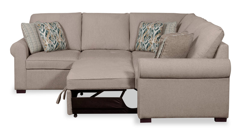 Scott Living Haven 2-Piece Right-Facing Chenille Fabric Sleeper Sectional - Taupe