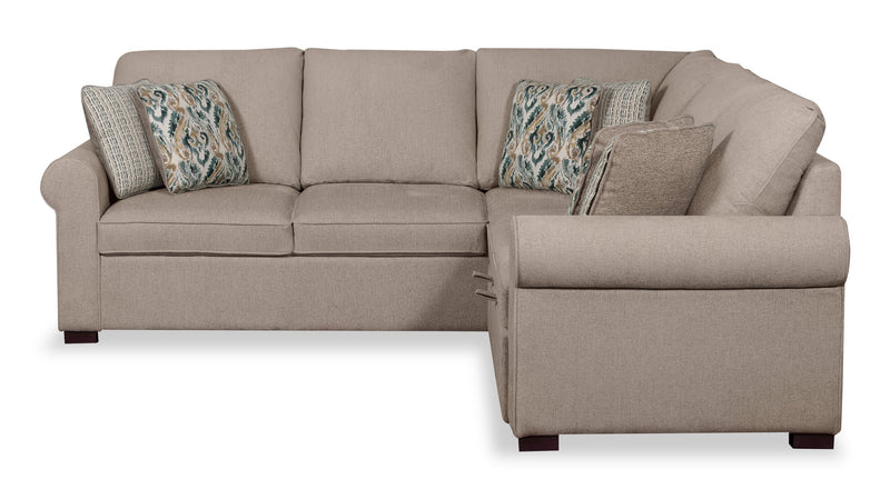 Scott Living Haven 2-Piece Right-Facing Chenille Fabric Sleeper Sectional - Taupe