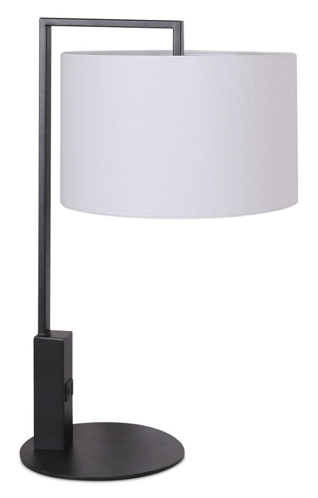 Kort & Co. Jax Matte Black and Gold 2-Piece Set - with Table and Floor Lamp and USB Charging
