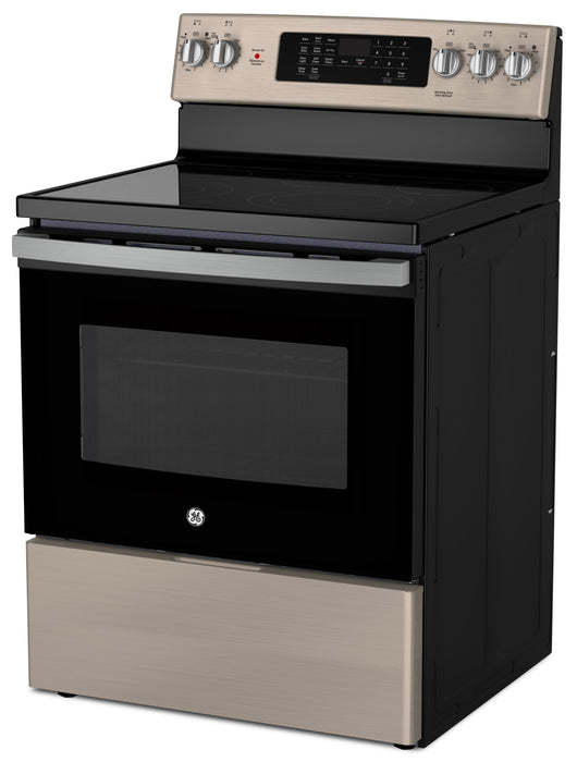 GE 5 Cu. Ft. Electric Range with True European Convection and Air Fry - Slate - JCB840ETES