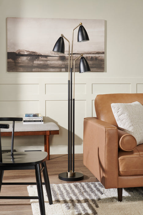 Jetty 62\" Black and Gold 3-Light Floor Lamp